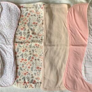 Adorable Floral and Pink Baby Bib Set